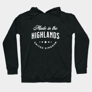 Made In The Highlands, UK - Vintage Logo Text Design Hoodie